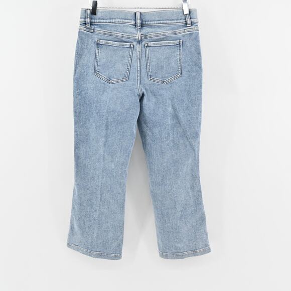 SPANX Jeans Womens Size LP Kick Flare Indigo Sky Pull On Stretch Blue Denim NEW - Picture 4 of 13